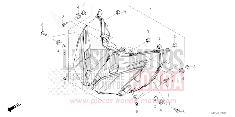 HEADLIGHT for Forza 750 MAT JEANS BLUE MATALLIC (PB417) from 2021